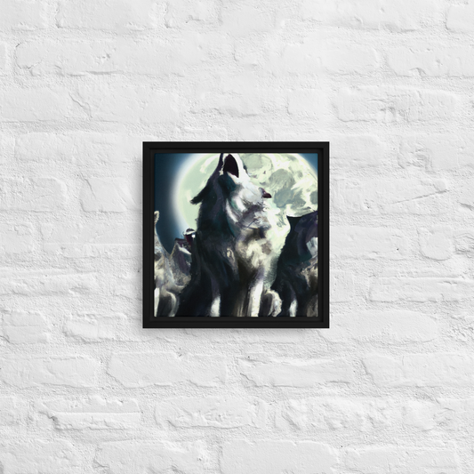 Wolf Pack-Framed canvas