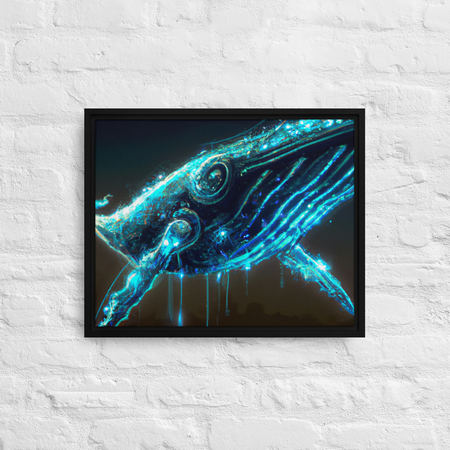 Whale- Framed canvas