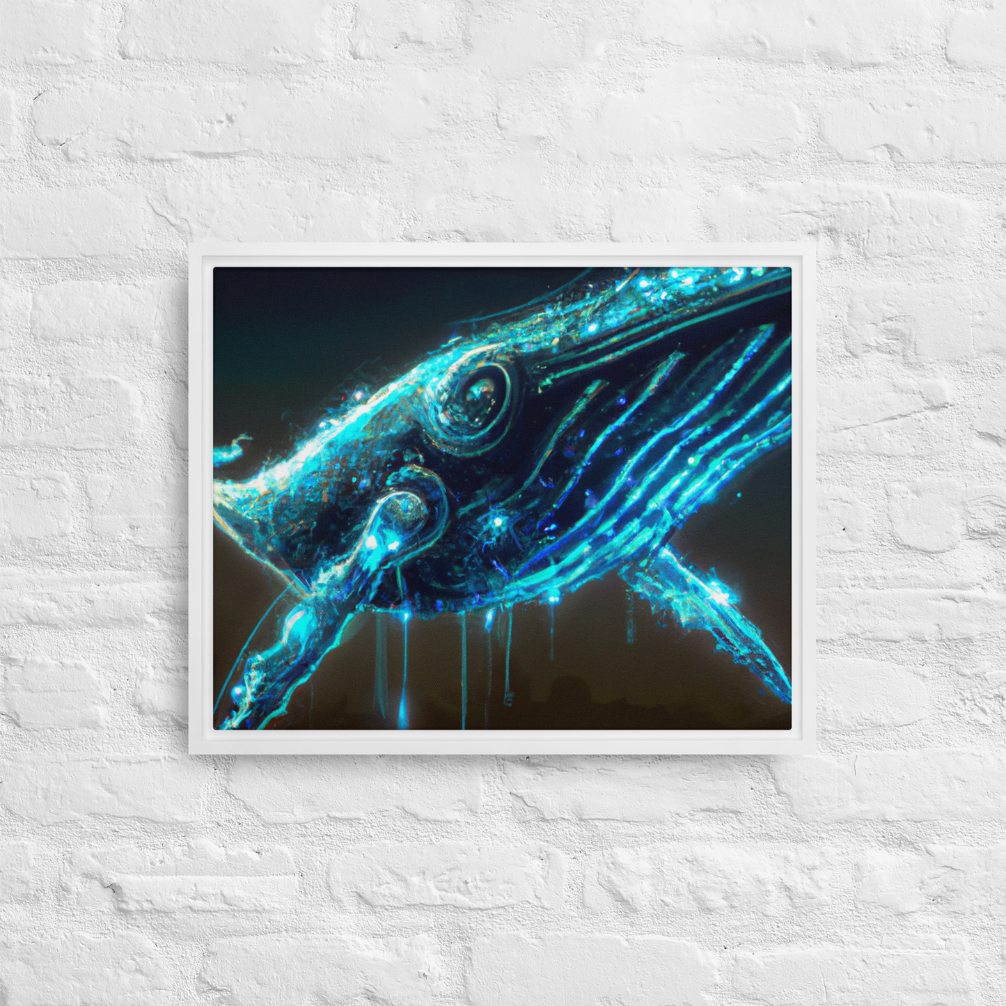 Whale- Framed canvas